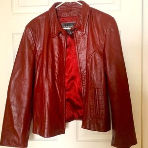Wine Burgandy Leather Jacket